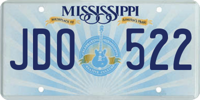 MS license plate JDO522