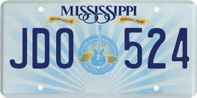MS license plate JDO524