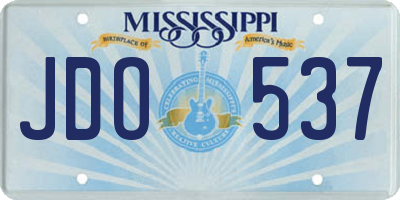 MS license plate JDO537