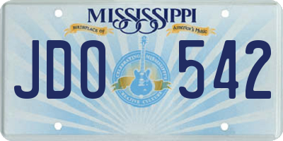 MS license plate JDO542