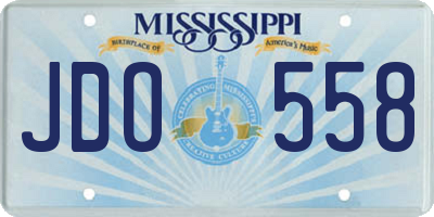 MS license plate JDO558