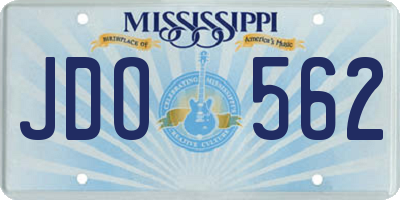 MS license plate JDO562