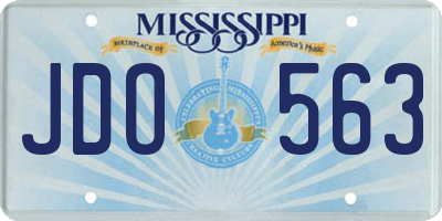 MS license plate JDO563
