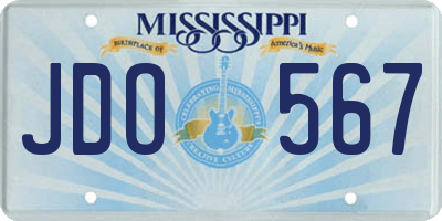 MS license plate JDO567