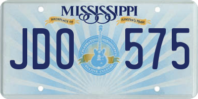 MS license plate JDO575