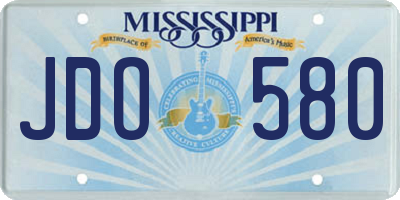 MS license plate JDO580