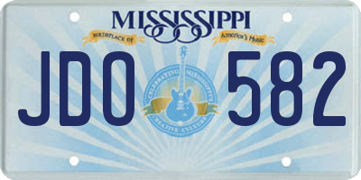 MS license plate JDO582