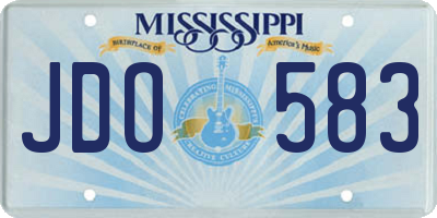 MS license plate JDO583