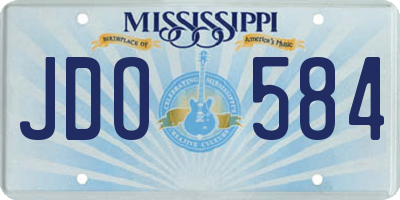 MS license plate JDO584