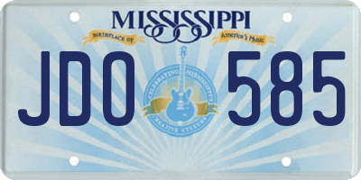 MS license plate JDO585