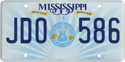 MS license plate JDO586