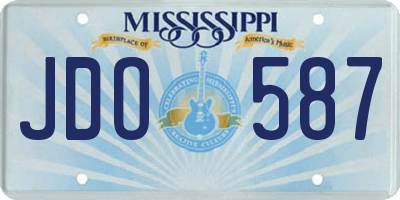 MS license plate JDO587