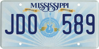 MS license plate JDO589