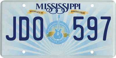 MS license plate JDO597