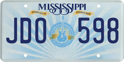 MS license plate JDO598