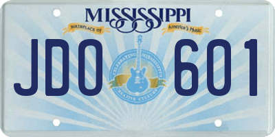MS license plate JDO601