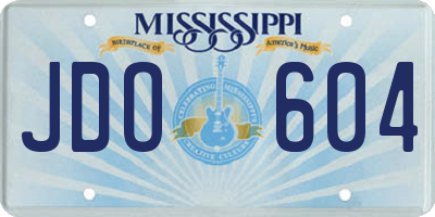 MS license plate JDO604
