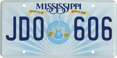MS license plate JDO606