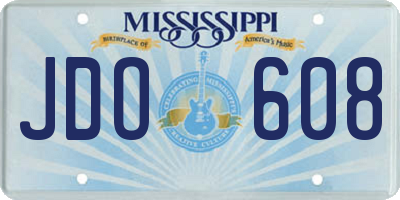 MS license plate JDO608