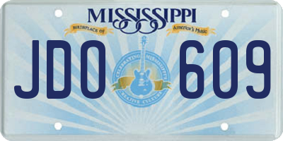 MS license plate JDO609