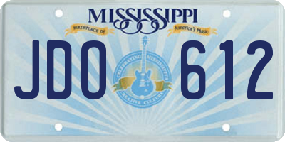 MS license plate JDO612