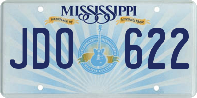 MS license plate JDO622