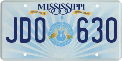 MS license plate JDO630