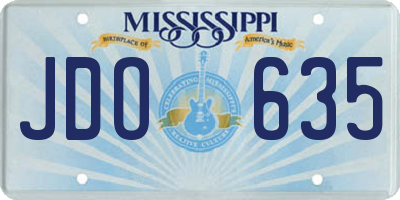 MS license plate JDO635