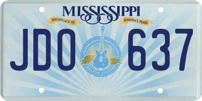 MS license plate JDO637
