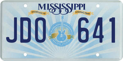 MS license plate JDO641