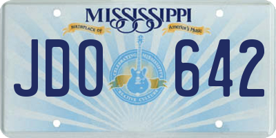 MS license plate JDO642