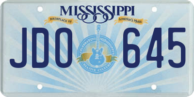 MS license plate JDO645