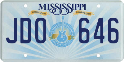 MS license plate JDO646