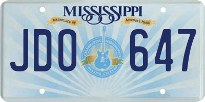 MS license plate JDO647