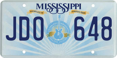 MS license plate JDO648