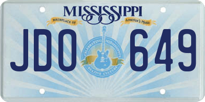 MS license plate JDO649