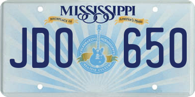 MS license plate JDO650
