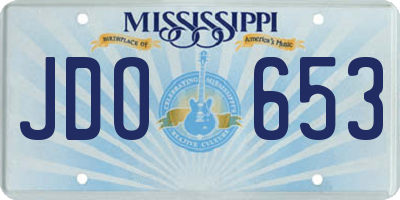 MS license plate JDO653