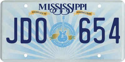 MS license plate JDO654