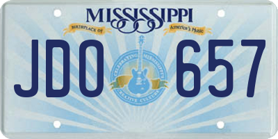 MS license plate JDO657