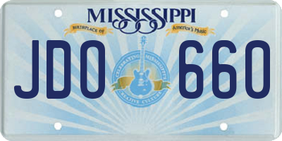 MS license plate JDO660