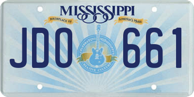 MS license plate JDO661