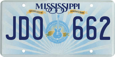 MS license plate JDO662