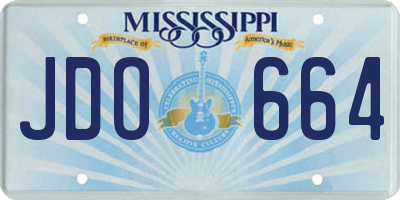 MS license plate JDO664