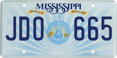 MS license plate JDO665