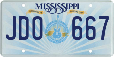 MS license plate JDO667