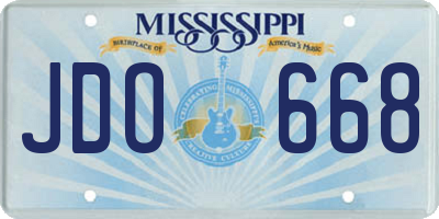 MS license plate JDO668