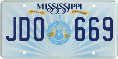 MS license plate JDO669