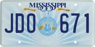 MS license plate JDO671