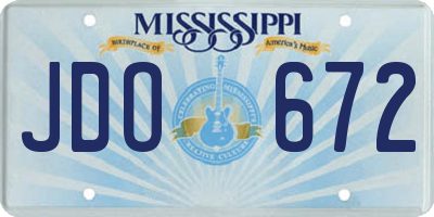 MS license plate JDO672